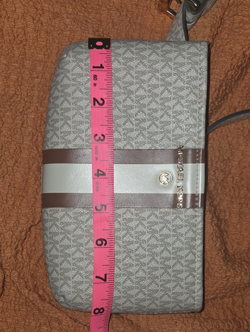 Michael Kors Belt Bag with Brown and Cream Stripe